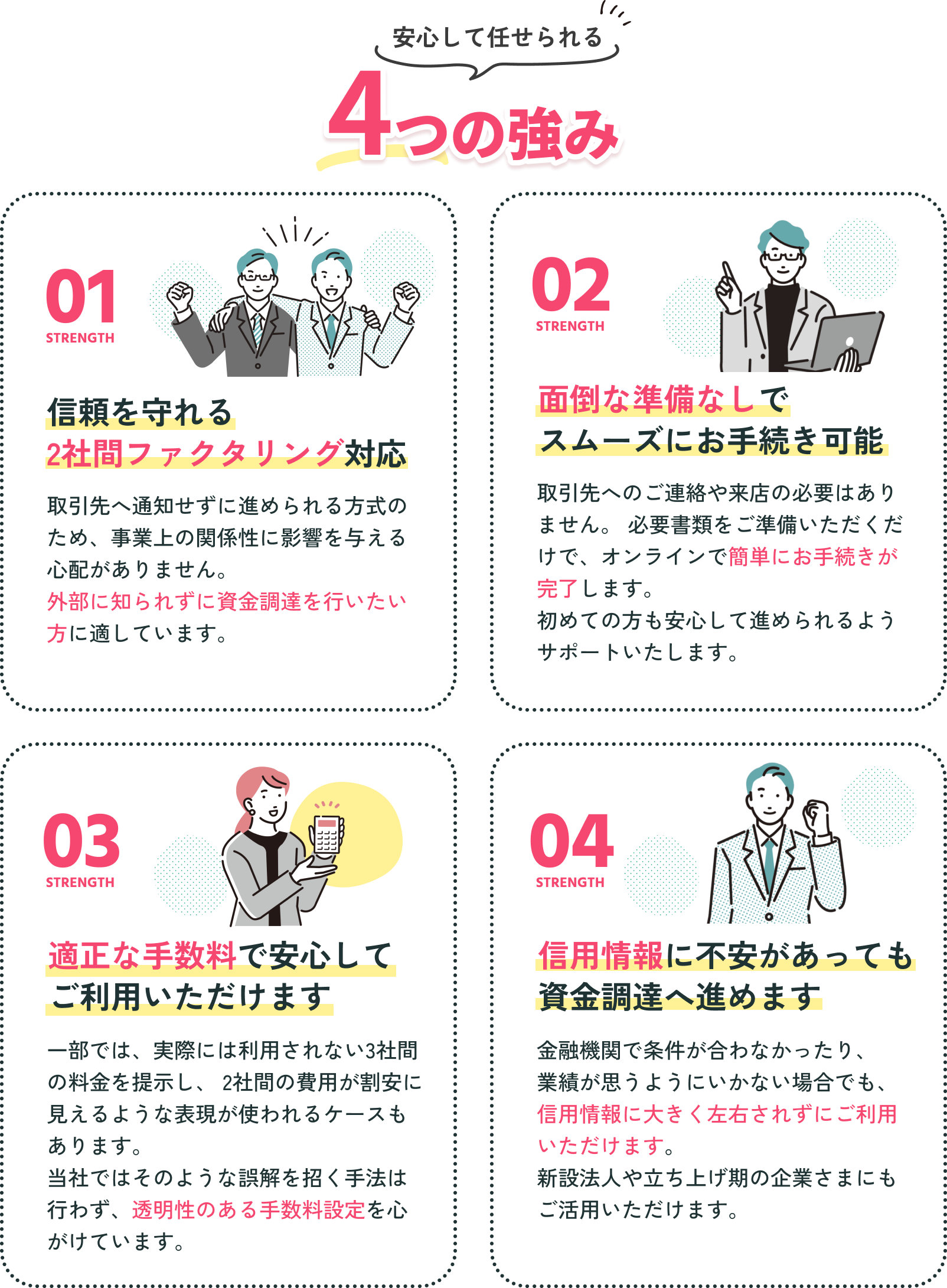 安心して任せられる4つの強み